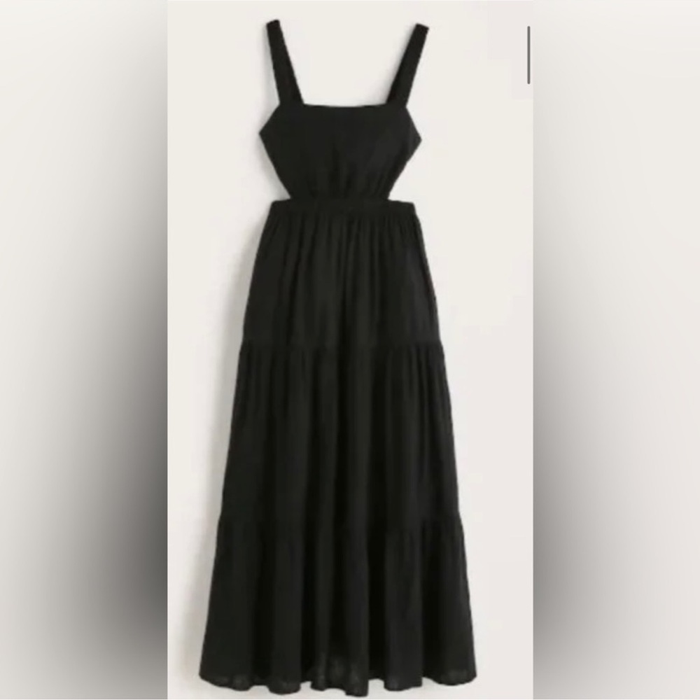 NWOT Abercrombie & Fitch Black Maxi Cutout Dress Size XSP never worn!